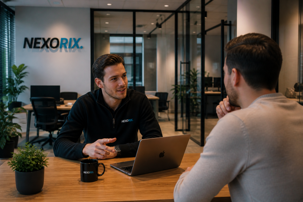 klant van Nexorix op kantoor.